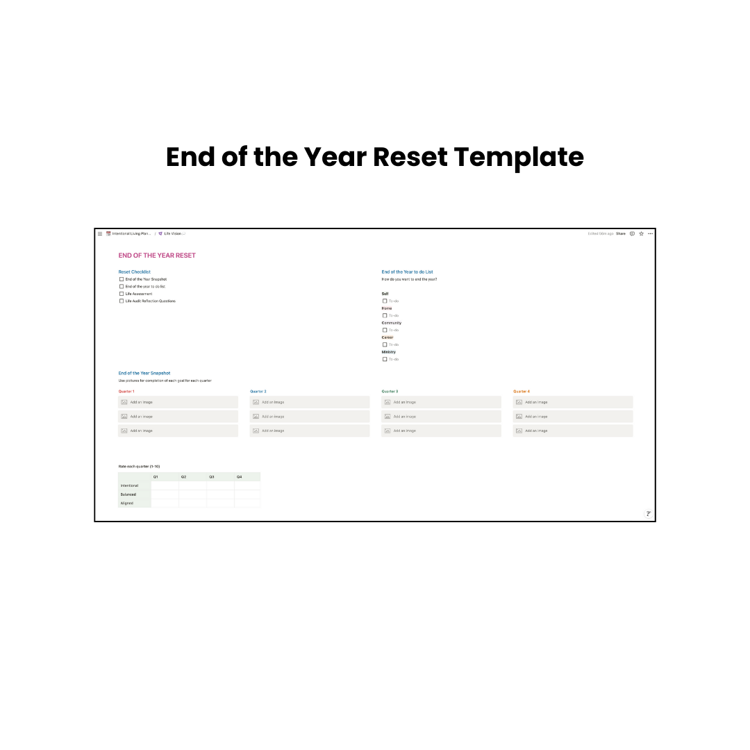 *NOTION TEMPLATE* Intentional Living Planner for Visionaries